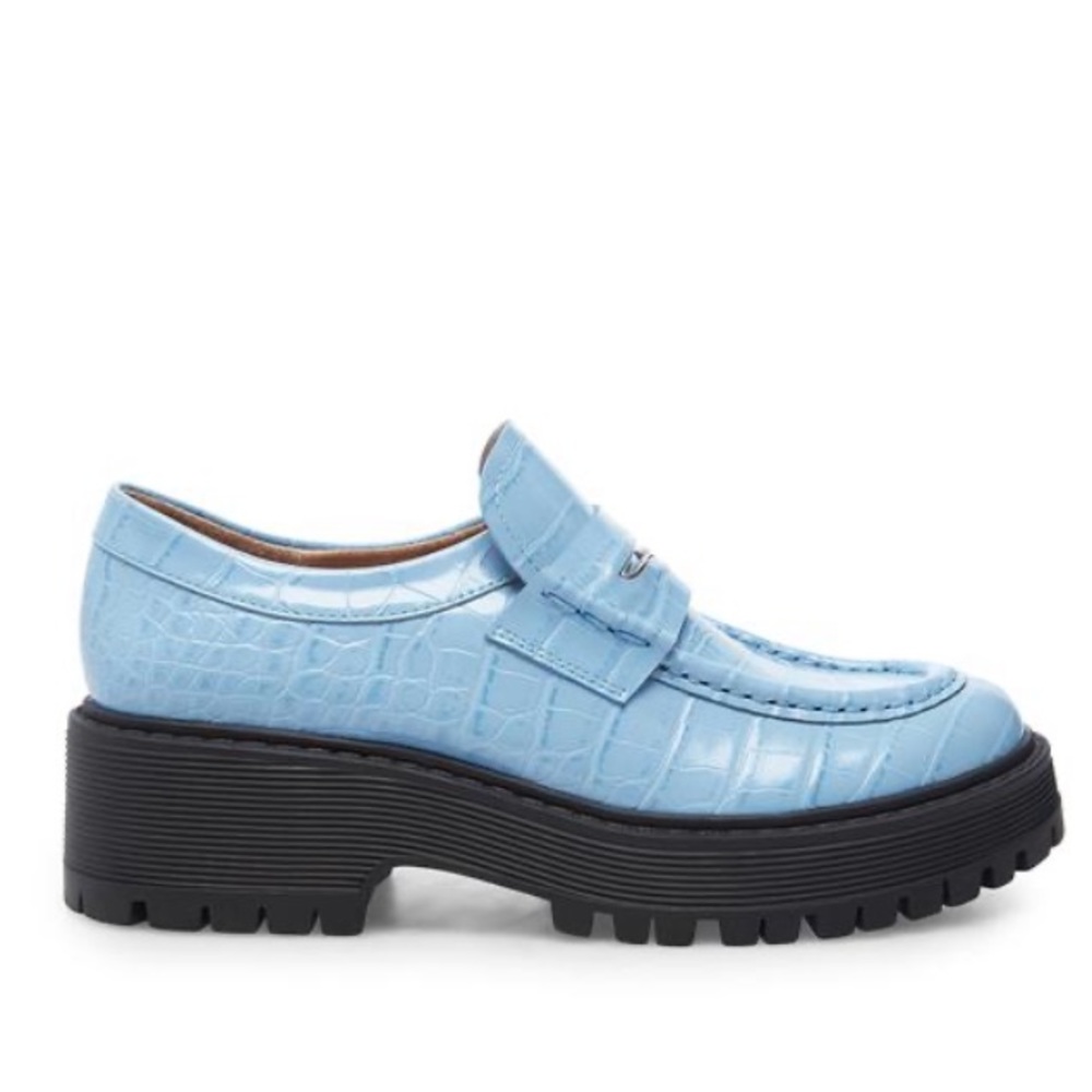 Steve Madden Malvern Blue Crocodile loafers.